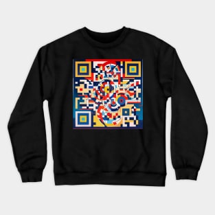 RickRoll QR Code Geometric Abstract Painting Crewneck Sweatshirt